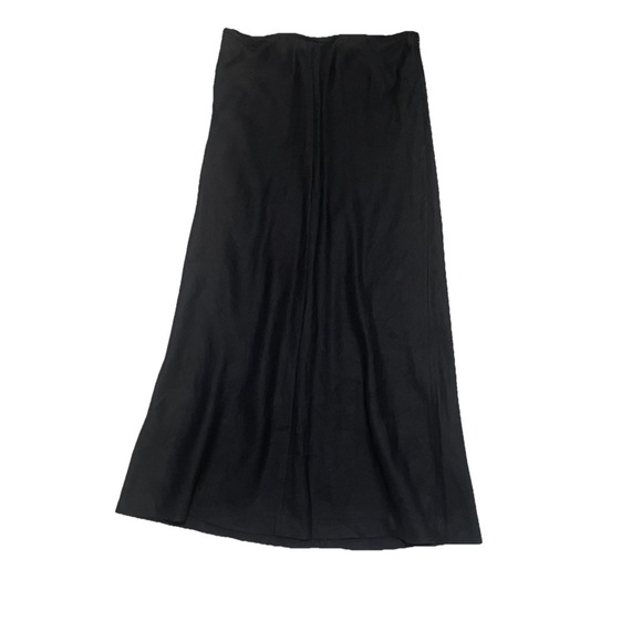 BR Banana Republic 100% Linen Black Maxi Skirt Size L Summer Evening Bohemian - Picture 5 of 14